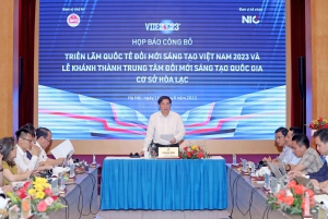 Họp báo công bố Triển lãm quốc tế Đổi mới sáng tạo Việt Nam năm 2023 và Lễ Khánh thành Cơ sở hoạt động mới của Trung tâm Đổi mới sáng tạo Quốc gia
