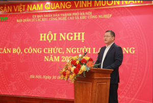 Ban Quản lý các Khu CNC và KCN thành phố Hà Nội tổ chức Hội nghị cán bộ, công chức, viên chức và người lao động năm 2026
