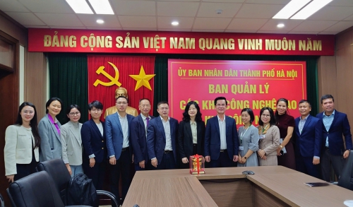 Ban Quản lý các Khu công nghệ cao và Khu công nghiệp thành phố Hà Nội đón tiếp và làm việc với Hiệp hội KHCN tỉnh Quảng Đông, Trung Quốc